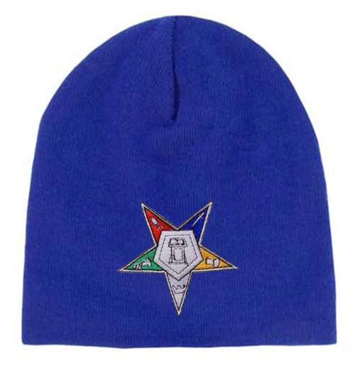 Order of the Eastern Star - Blue Beanie Cap with C...