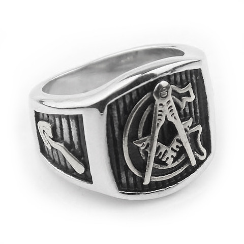 Freemason Ring / Mason Rings Cheap - Steel G Mason...