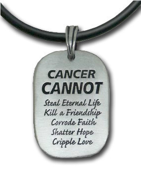 Cancer Cannot Do Necklace - Pewter Pendant with bl...