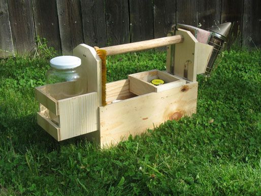 Hive toolbox, including a frame holder on the side...