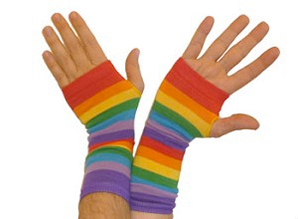Rainbow Gay Pride Arm Warmers (Pair) - LGBT Gay an...