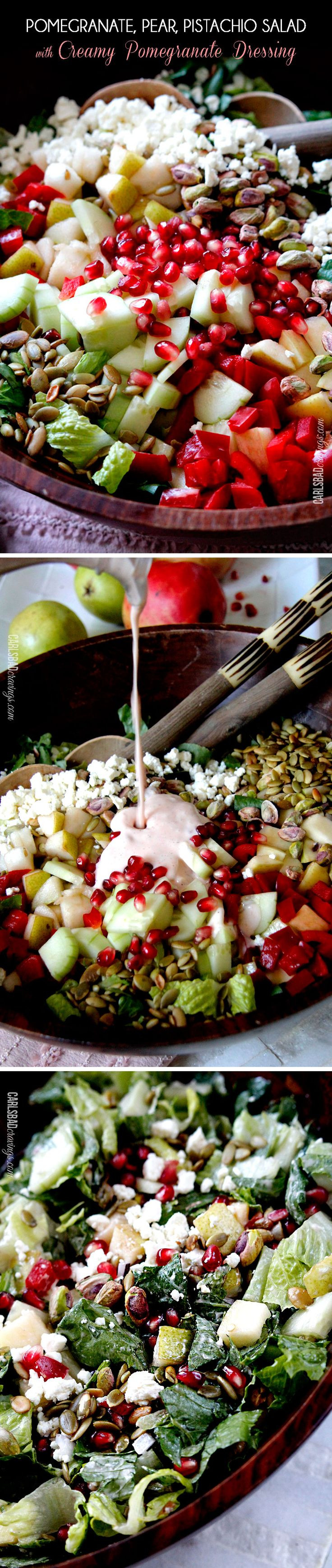 Pear Salad with Creamy Pomegranate Dressing