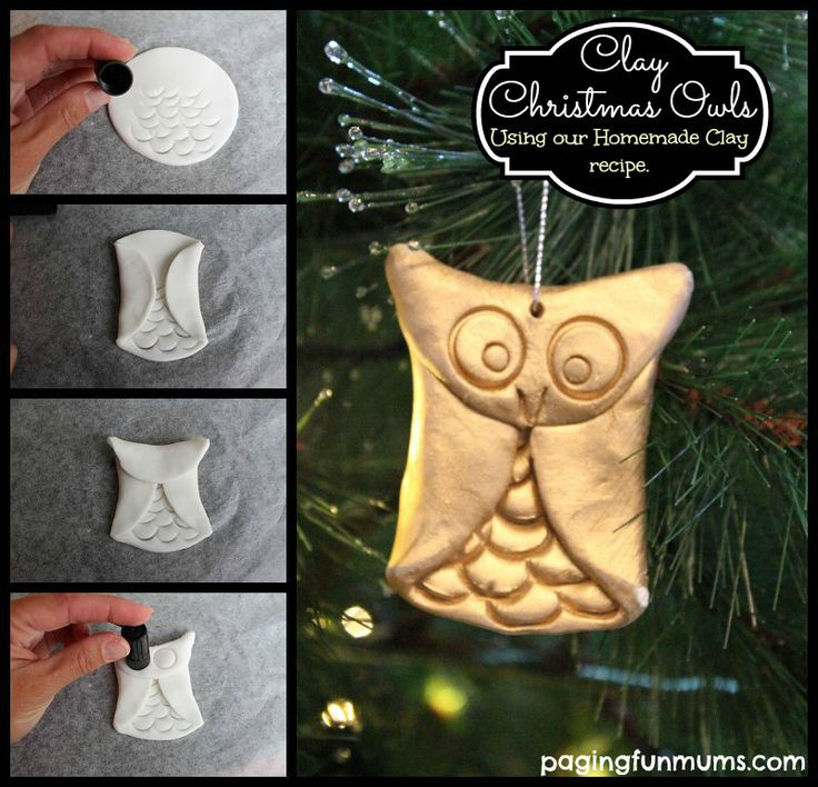 Clay Christmas Owls