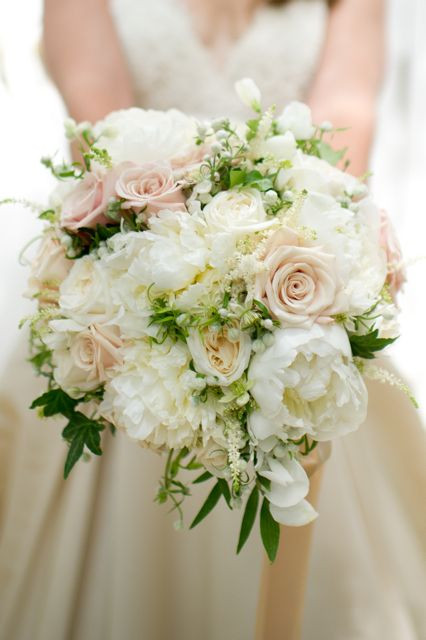 fabulously cream bouquet of peonies, white astilbe...