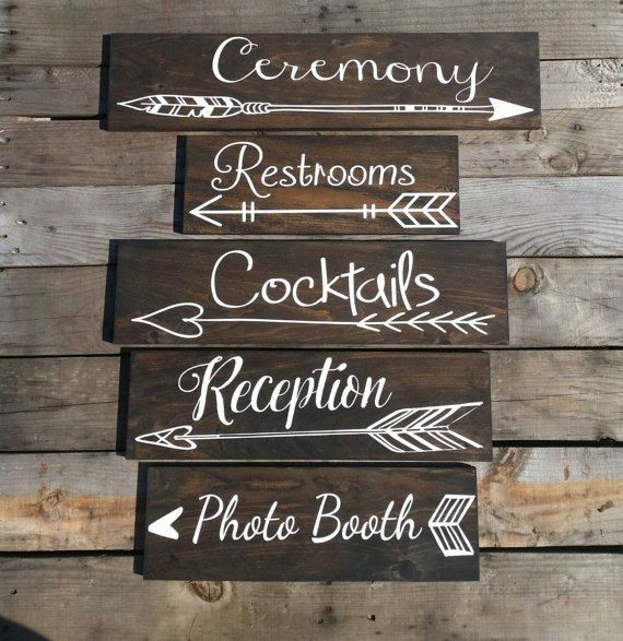Rustic Wedding Signs with Arrows- Boho Wedding Dec...