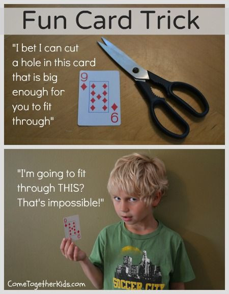 Check out this fun card trick ~ you can cut a hole...