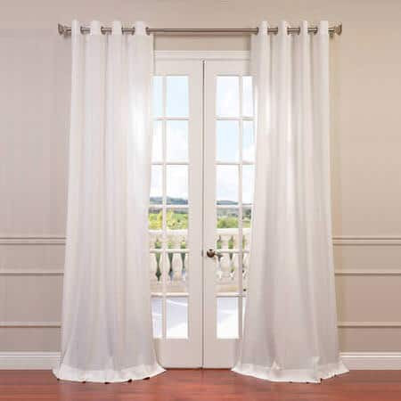 Cloud Faux Linen Grommet Semi Sheer Curtain
