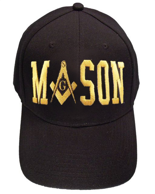Freemason's Baseball Cap - Black Hat with Gold...