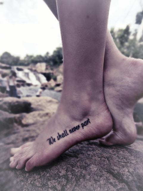 sister tattoo "we shal never part" @Korie Dean, I...