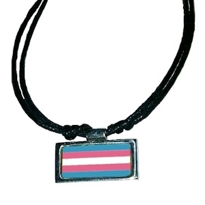 Transgender Flag Pride Pendant - Horizontal Flag D...