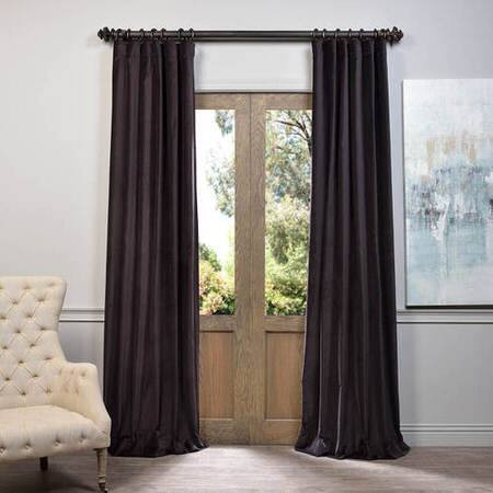 Charcoal Vintage Cotton Velvet Curtain