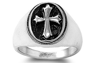 3D Celtic Cross Ring - Top Quality Irish Style - 3...