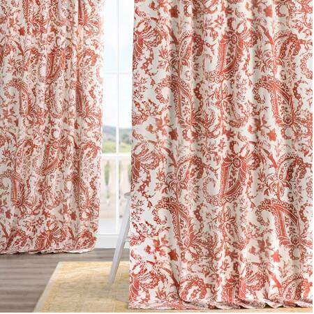 Edina Rust Printed Cotton Curtain