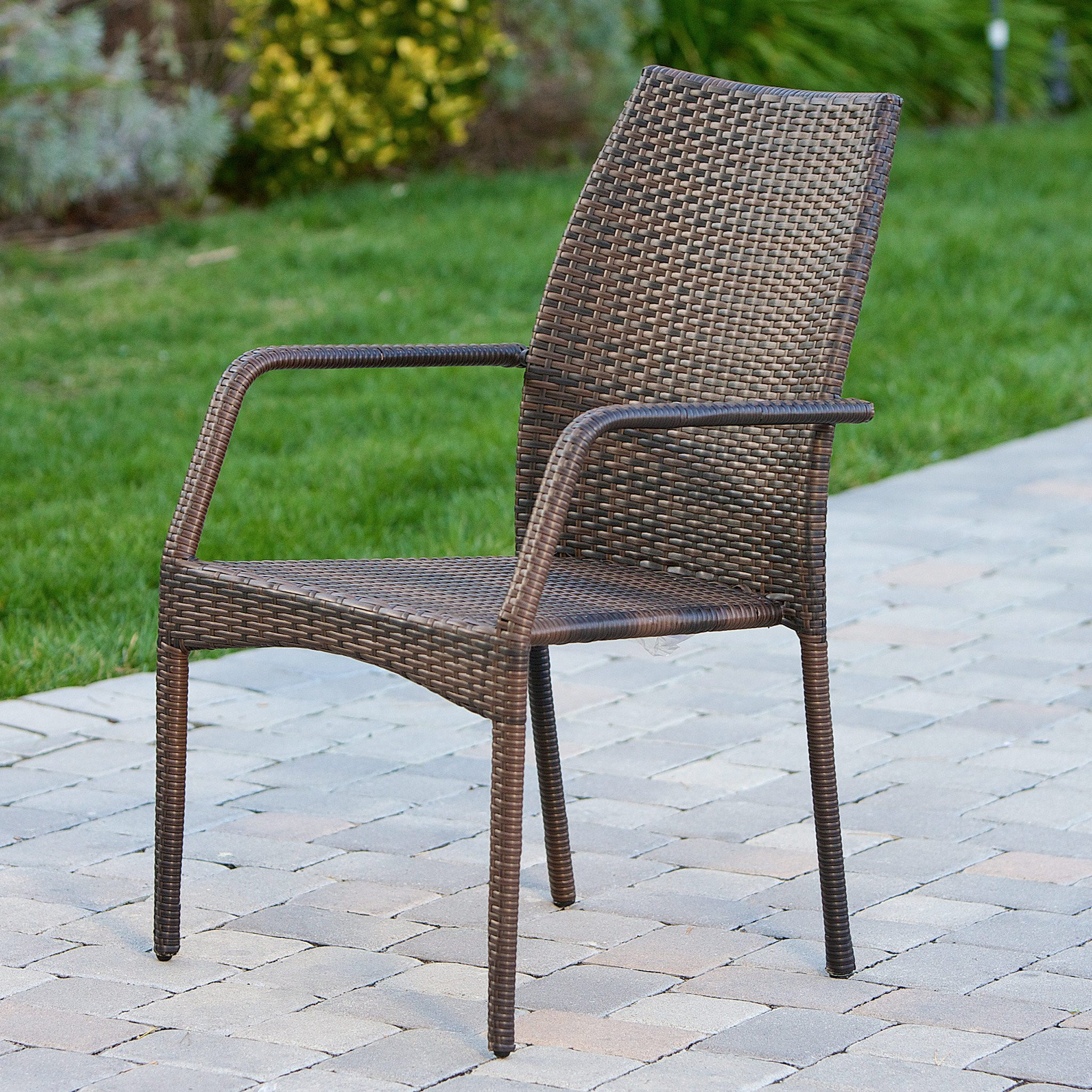 Michael Outdoor Wicker Chairs (Set of 2)