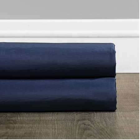 Navy Blue Faux Silk Taffeta Fabric