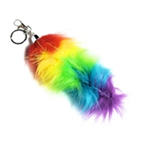 6" Inch Rainbow Faux Fox Tail - LGBT Gay and...