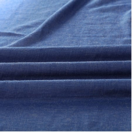 Blue Lapis Faux Linen Sheer Fabric